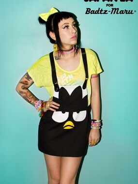 Sanrio Japan LA Badtz-Maru Skirt Overalls/skirtalls